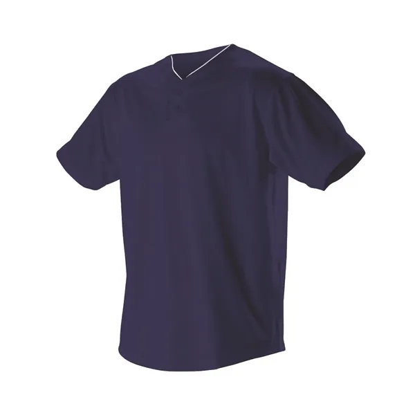 Two button baseball Henley with inset placket, one row of self-material.... from ASI 37461 Augusta Sportswear