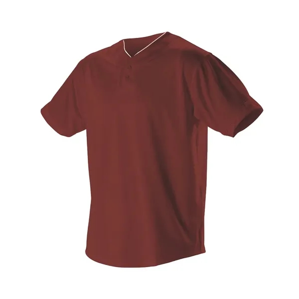 Two button baseball Henley with inset placket, one row of self-material.... from ASI 37461 Augusta Sportswear