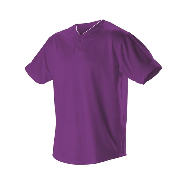 Two button baseball Henley with inset placket, one row of self-material.... from ASI 37461 Augusta Sportswear