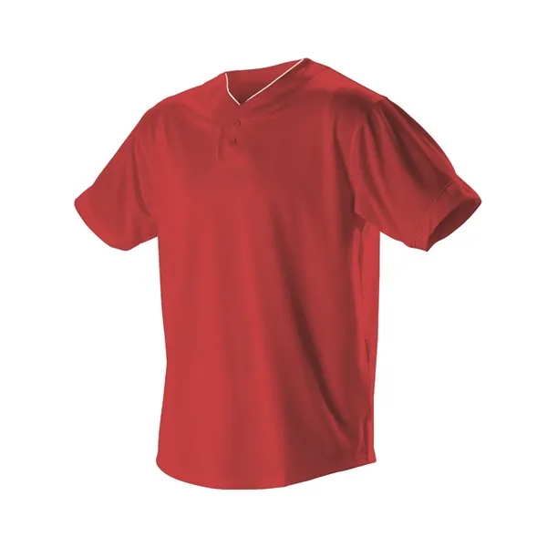 Two button baseball Henley with inset placket, one row of self-material.... from ASI 37461 Augusta Sportswear