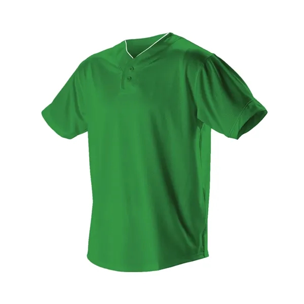 Two button baseball Henley with inset placket, one row of self-material.... from ASI 37461 Augusta Sportswear