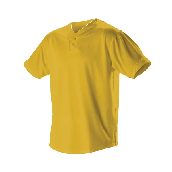 Two button baseball Henley with inset placket, one row of self-material.... from ASI 37461 Augusta Sportswear