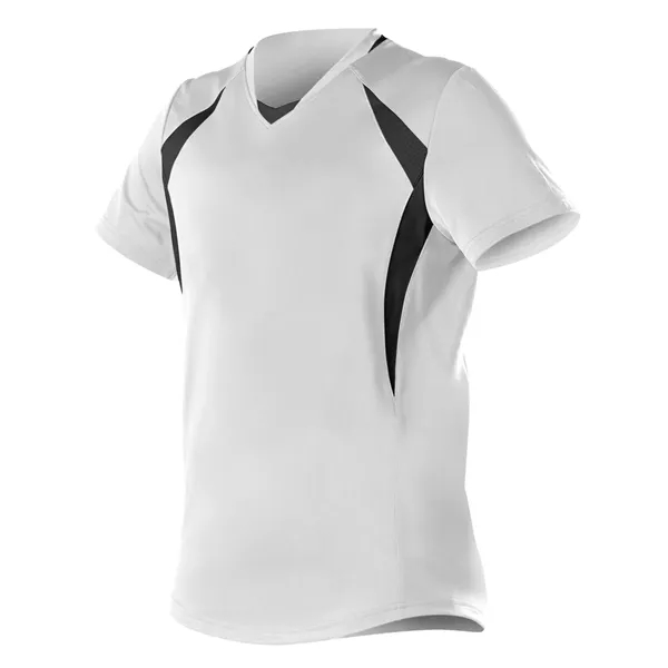 Women's fastpitch short sleeve jersey with solid color extreme plaited knit... from ASI 37461 Augusta Sportswear