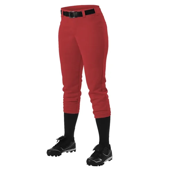 Women's fastpitch pants with low rise cut, mid-calf length, five pro-style... from ASI 37461 Augusta Sportswear