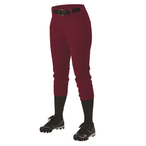 Women's fastpitch pants with low rise cut, mid-calf length, five pro-style... from ASI 37461 Augusta Sportswear