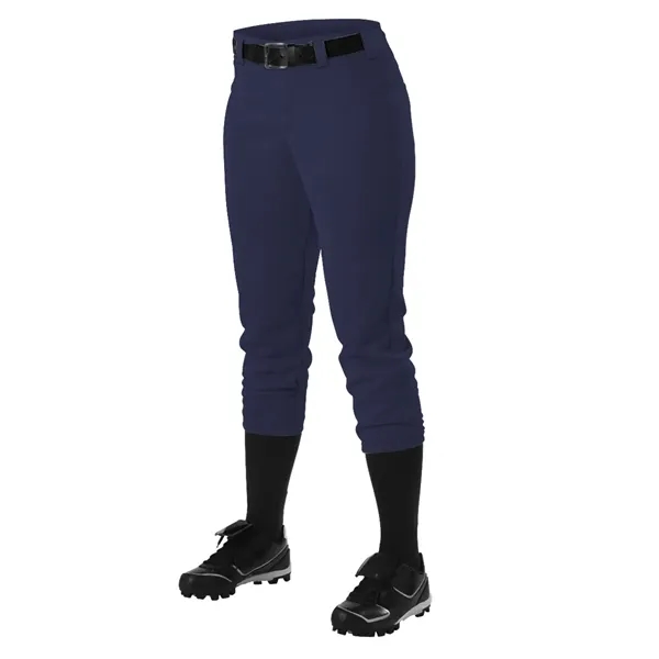 Women's fastpitch pants with low rise cut, mid-calf length, five pro-style... from ASI 37461 Augusta Sportswear