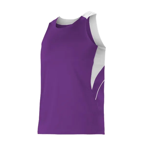 Two color tank with contrast color self-material inserts on shoulders, curved... from ASI 37461 Augusta Sportswear