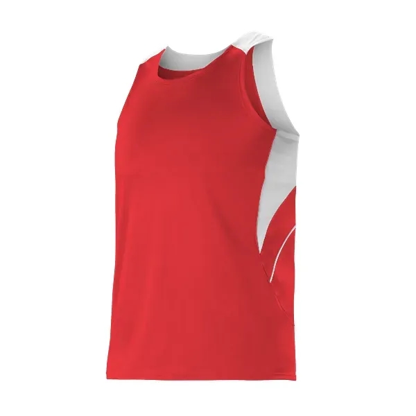 Two color tank with contrast color self-material inserts on shoulders, curved... from ASI 37461 Augusta Sportswear