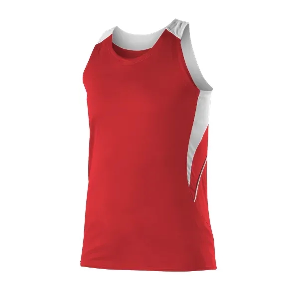 Women's track tank with contrast color, self-material inserts on shoulders, curved... from ASI 37461 Augusta Sportswear