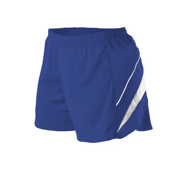 Women's track shorts with self-material contrast color side inserts/piping tricot knit.... from ASI 37461 Augusta Sportswear
