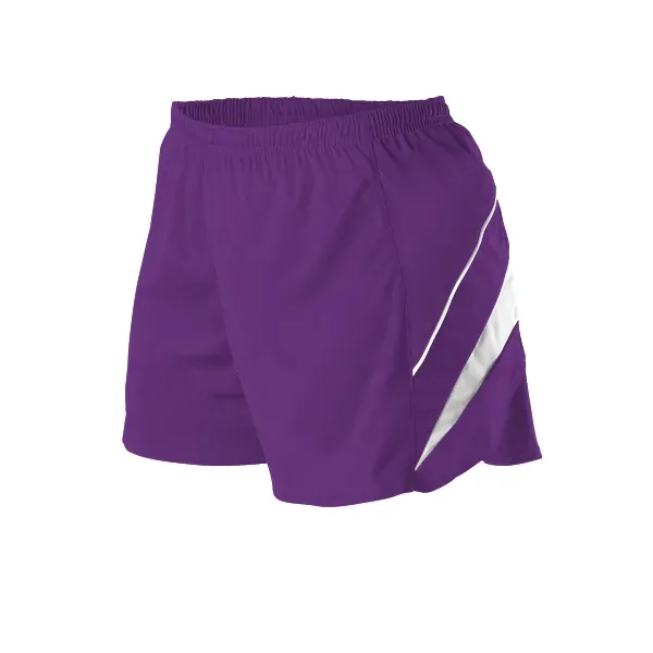 Women's track shorts with self-material contrast color side inserts/piping tricot knit.... from ASI 37461 Augusta Sportswear