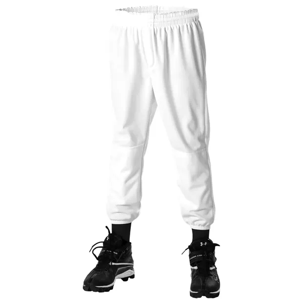 Youth baseball pant with four-needle elastic waistband, concealed inside drawcord, pull... from ASI 37461 Augusta Sportswear