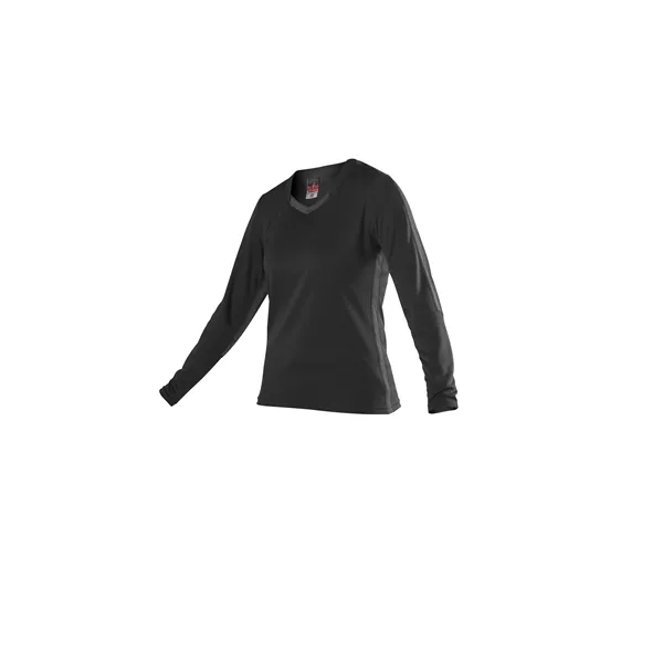 Women's long sleeve volleyball jersey with side and front collar inserts,... from ASI 37461 Augusta Sportswear