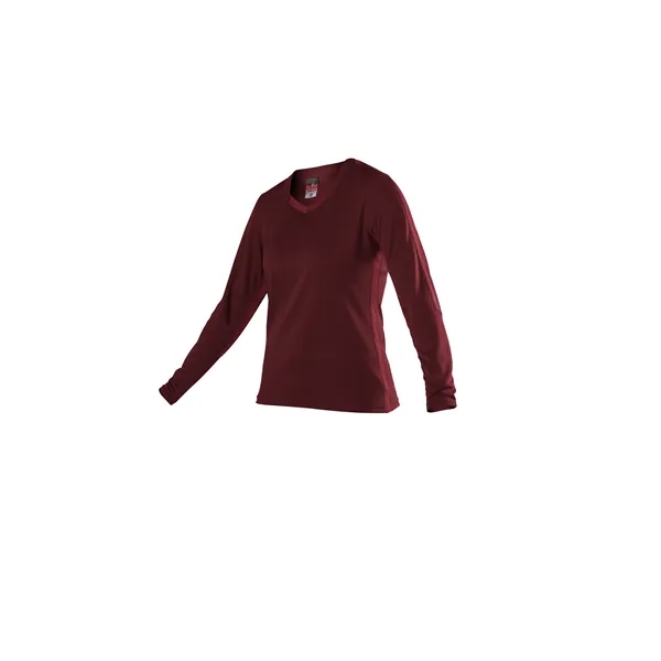 Women's long sleeve volleyball jersey with side and front collar inserts,... from ASI 37461 Augusta Sportswear