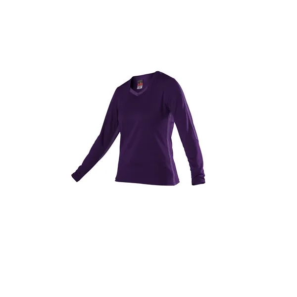 Women's long sleeve volleyball jersey with side and front collar inserts,... from ASI 37461 Augusta Sportswear