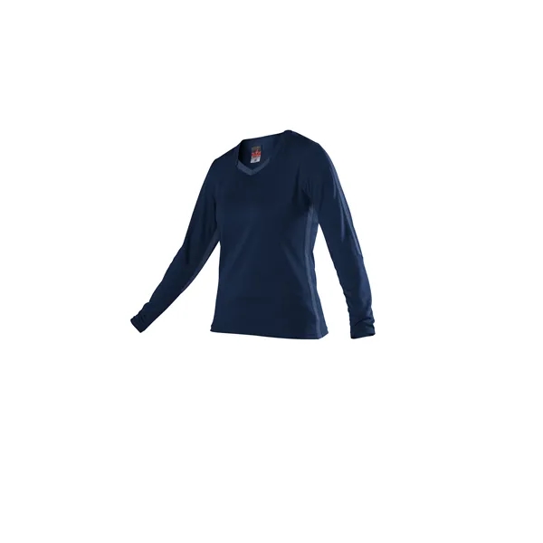 Women's long sleeve volleyball jersey with side and front collar inserts,... from ASI 37461 Augusta Sportswear