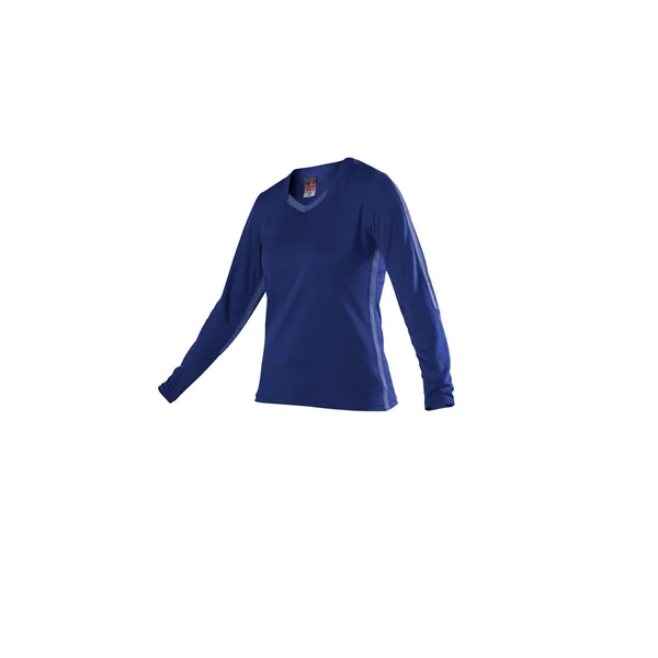 Women's long sleeve volleyball jersey with side and front collar inserts,... from ASI 37461 Augusta Sportswear