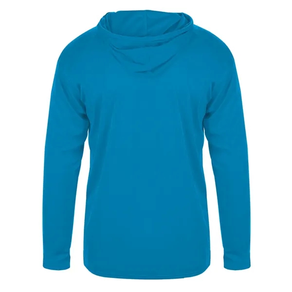 Long sleeve hooded t-shirt with paneled shoulder for maximum movement.... from ASI 37461 Augusta Sportswear