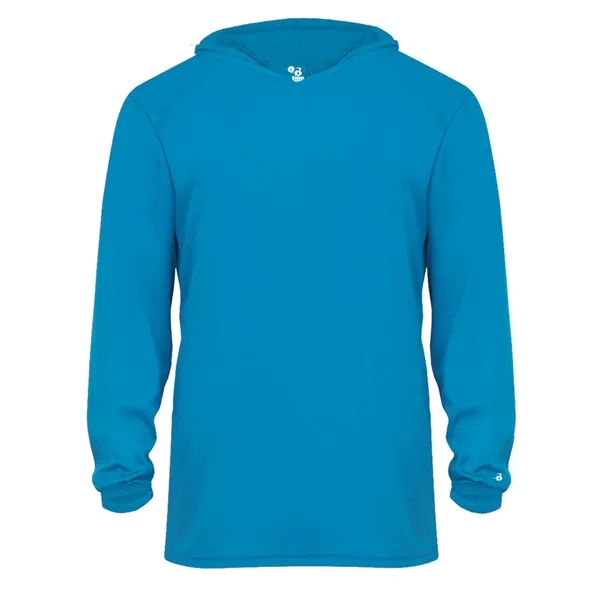 Long sleeve hooded t-shirt with paneled shoulder for maximum movement.... from ASI 37461 Augusta Sportswear