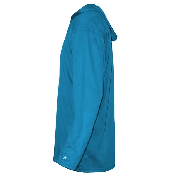 Long sleeve hooded t-shirt with paneled shoulder for maximum movement.... from ASI 37461 Augusta Sportswear