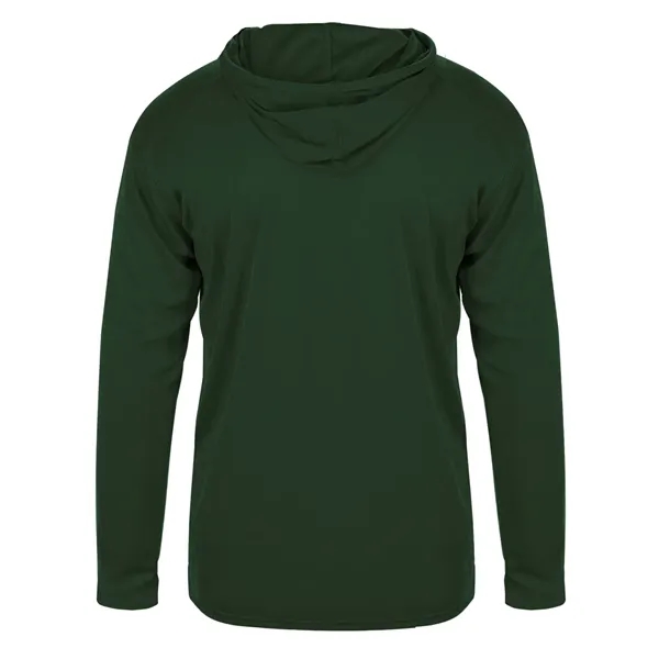 Long sleeve hooded t-shirt with paneled shoulder for maximum movement.... from ASI 37461 Augusta Sportswear