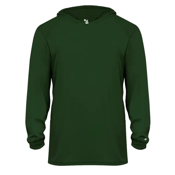 Long sleeve hooded t-shirt with paneled shoulder for maximum movement.... from ASI 37461 Augusta Sportswear