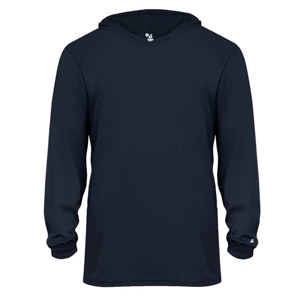 Long sleeve hooded t-shirt with paneled shoulder for maximum movement.... from ASI 37461 Augusta Sportswear