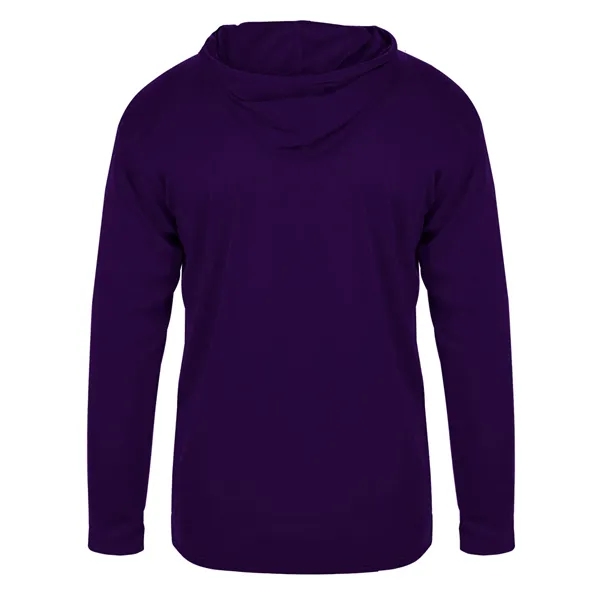 Long sleeve hooded t-shirt with paneled shoulder for maximum movement.... from ASI 37461 Augusta Sportswear
