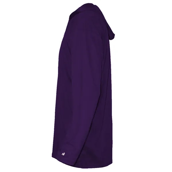 Long sleeve hooded t-shirt with paneled shoulder for maximum movement.... from ASI 37461 Augusta Sportswear