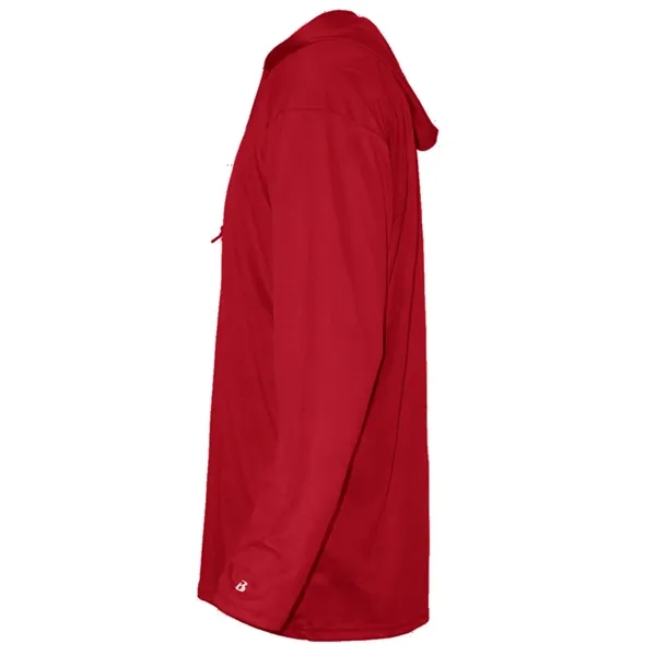 Long sleeve hooded t-shirt with paneled shoulder for maximum movement.... from ASI 37461 Augusta Sportswear