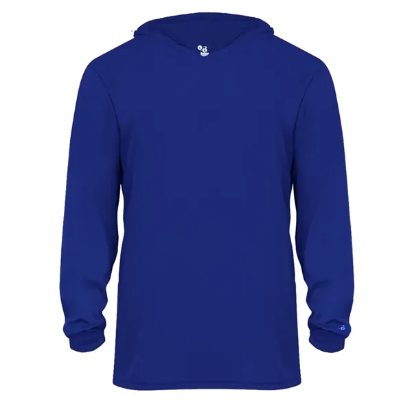 Long sleeve hooded t-shirt with paneled shoulder for maximum movement.... from ASI 37461 Augusta Sportswear