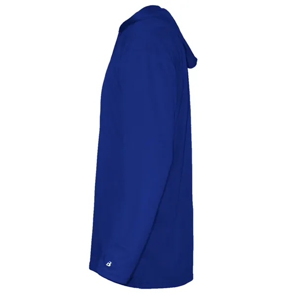 Long sleeve hooded t-shirt with paneled shoulder for maximum movement.... from ASI 37461 Augusta Sportswear