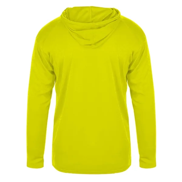 Long sleeve hooded t-shirt with paneled shoulder for maximum movement.... from ASI 37461 Augusta Sportswear