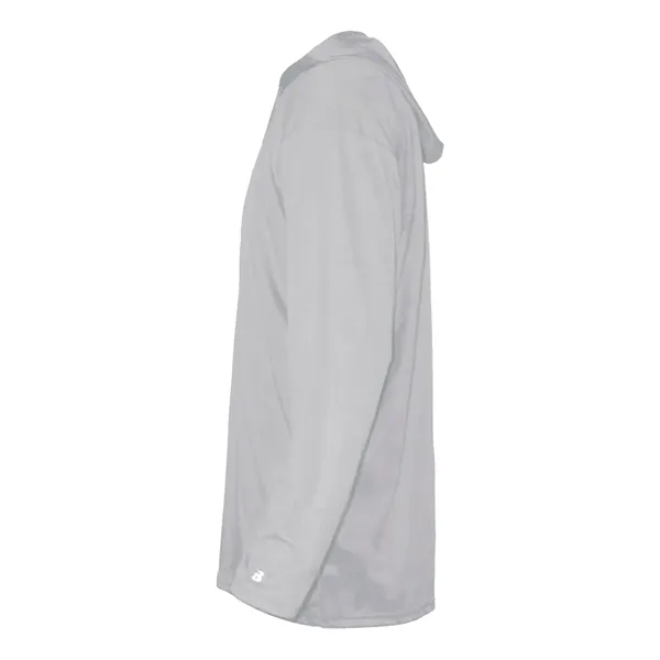 Long sleeve hooded t-shirt with paneled shoulder for maximum movement.... from ASI 37461 Augusta Sportswear