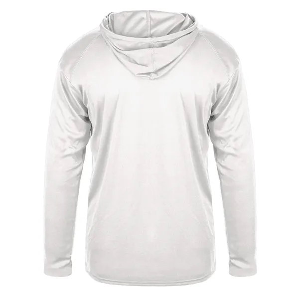 Long sleeve hooded t-shirt with paneled shoulder for maximum movement.... from ASI 37461 Augusta Sportswear