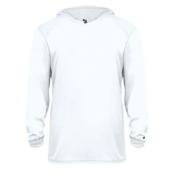 Long sleeve hooded t-shirt with paneled shoulder for maximum movement.... from ASI 37461 Augusta Sportswear