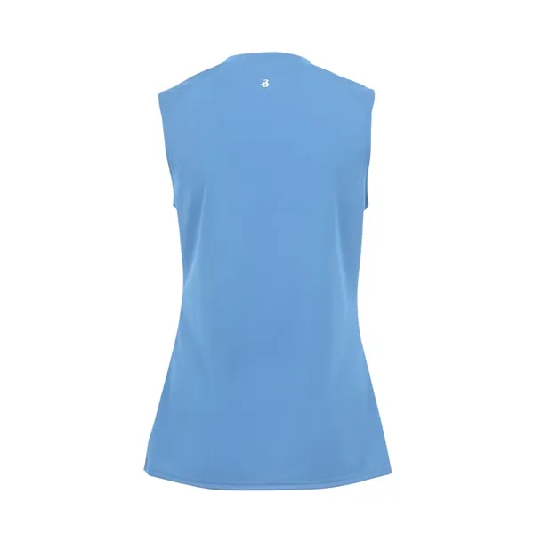 Sleeveless girl's tee with self-fabric lap v-neck collar, Badger heat seal... from ASI 37461 Augusta Sportswear