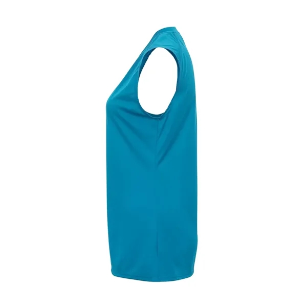 Sleeveless girl's tee with self-fabric lap v-neck collar, Badger heat seal... from ASI 37461 Augusta Sportswear