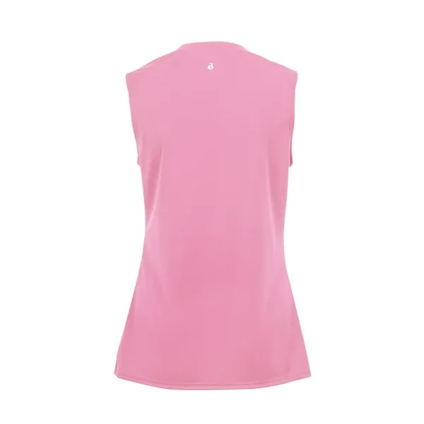 Sleeveless girl's tee with self-fabric lap v-neck collar, Badger heat seal... from ASI 37461 Augusta Sportswear