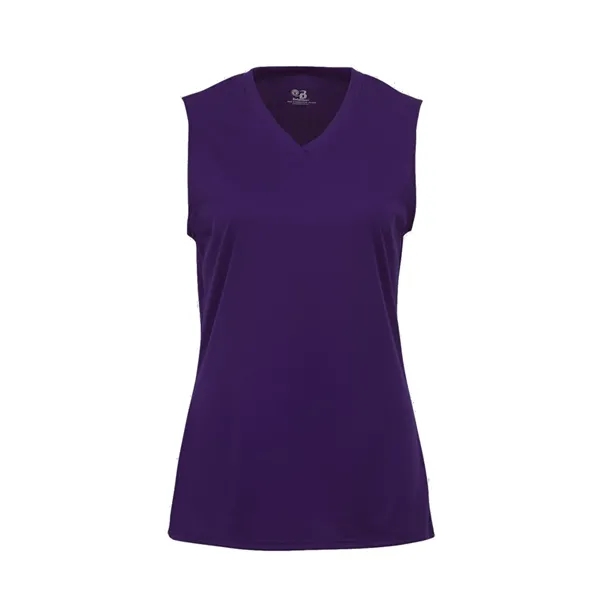 Sleeveless girl's tee with self-fabric lap v-neck collar, Badger heat seal... from ASI 37461 Augusta Sportswear
