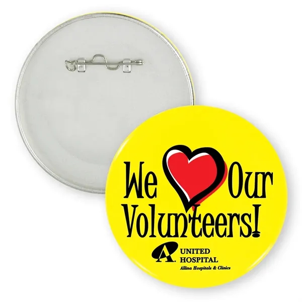 3" one piece celluloid round button with a metal shell as... from ASI 93520 Ventura Inc