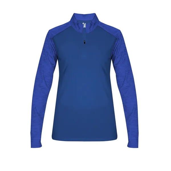 The Ladies Tonal Blend 1/4 Zip Pullover is made from 100%... from ASI 37461 Augusta Sportswear