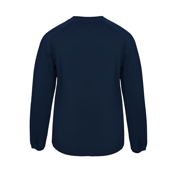 Fleece pullover with shoulder and underarm textured waffle weave panels, poly... from ASI 37461 Augusta Sportswear