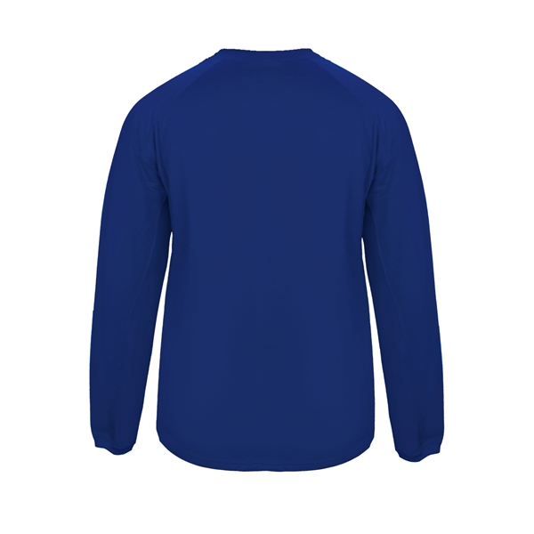 Fleece pullover with shoulder and underarm textured waffle weave panels, poly... from ASI 37461 Augusta Sportswear