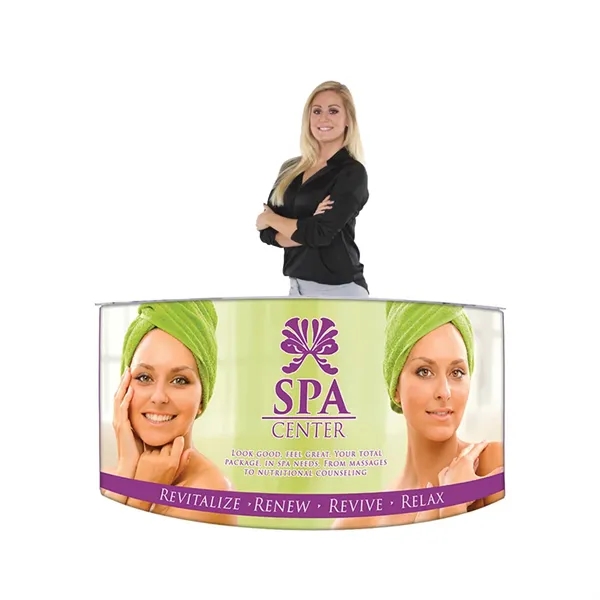 Curved fabric counter display.... from ASI 30442 Above & Beyond Advertising Products