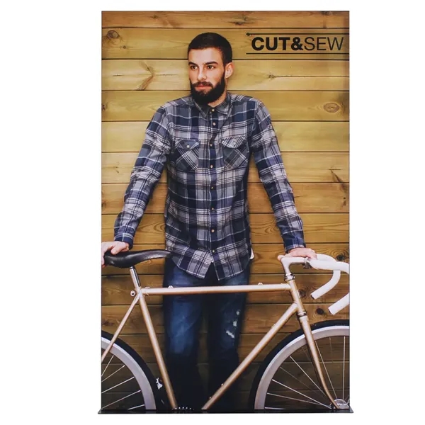 Rich black framed banner stand, double sided Silicone Edge Graphics and... from ASI 30442 Above & Beyond Advertising Products