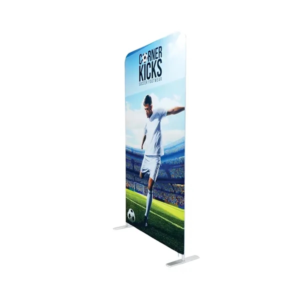 Thin tube-style banner with curved top corners... from ASI 30442 Above & Beyond Advertising Products