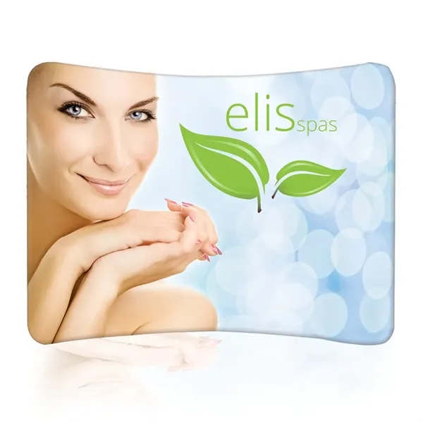 Curved fabric back wall with aluminum snap frame.... from ASI 30442 Above & Beyond Advertising Products