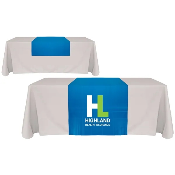 30" x 72" full color display polyester table runner drapes over... from ASI 80228 Quinn