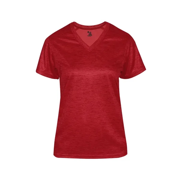 Women's v-neck tee with self-fabric collar, paneled shoulder for maximum movement,... from ASI 37461 Augusta Sportswear